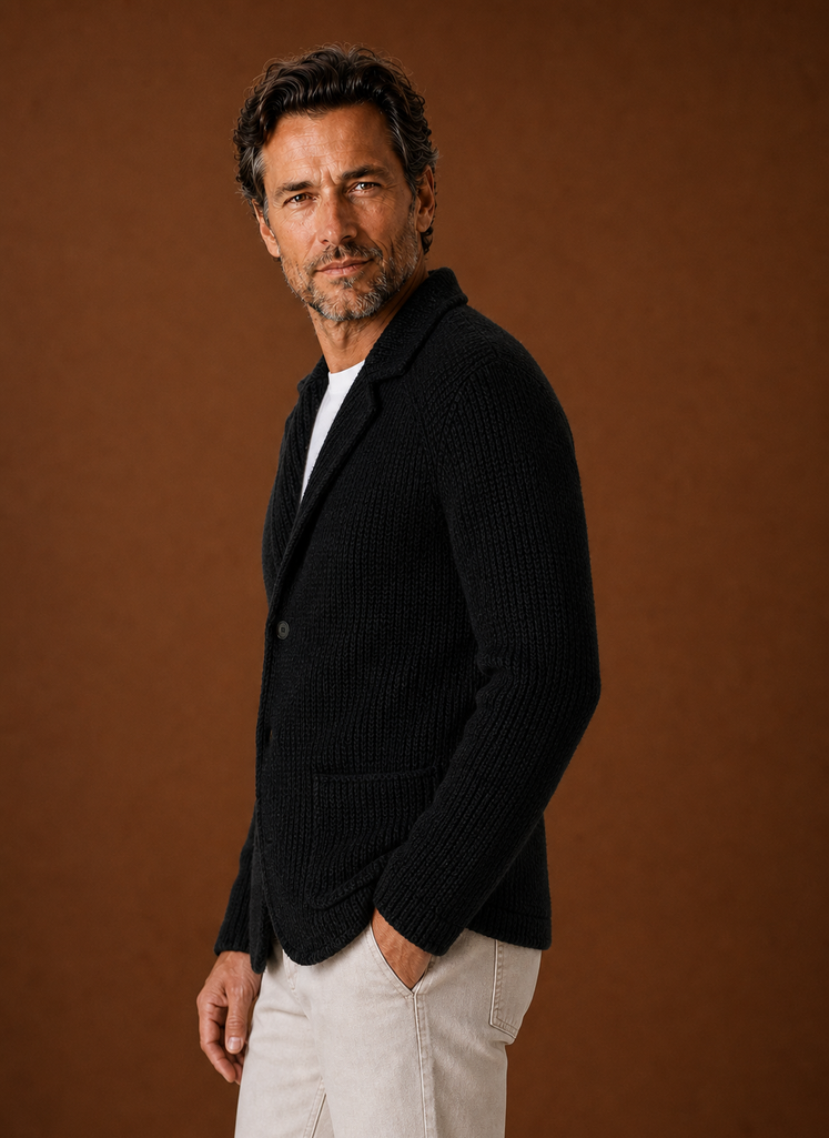 Cardigan Blazer da Uomo con Bottoni in Maglia — foto 6