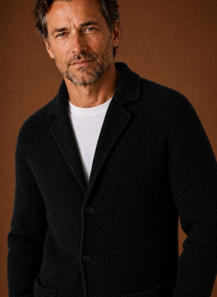 Cardigan Blazer da Uomo con Bottoni in Maglia — foto 8