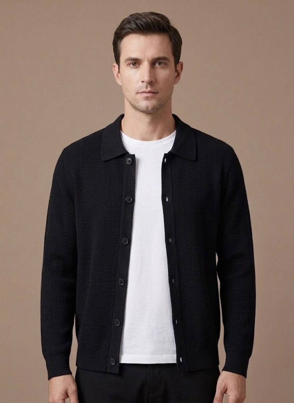 Cardigan in Maglia da Uomo Traspirante Smart Casual — foto 3