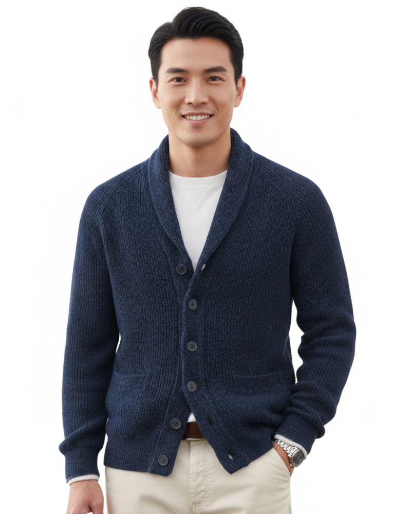 Cardigan a Righe da Uomo con Scollo a V — foto 6
