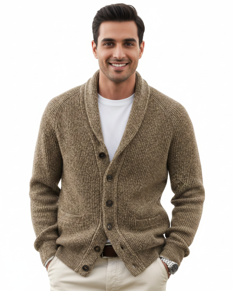 Cardigan a Righe da Uomo con Scollo a V — foto 9
