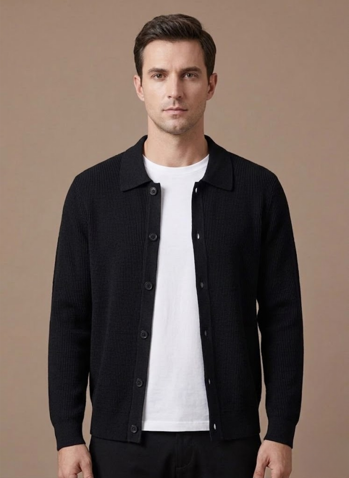 Cardigan da Uomo con Bottoni Taglio Rilassato