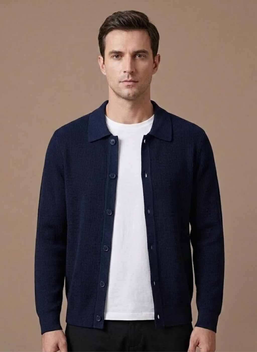 Cardigan da Uomo con Bottoni Taglio Rilassato — foto 3