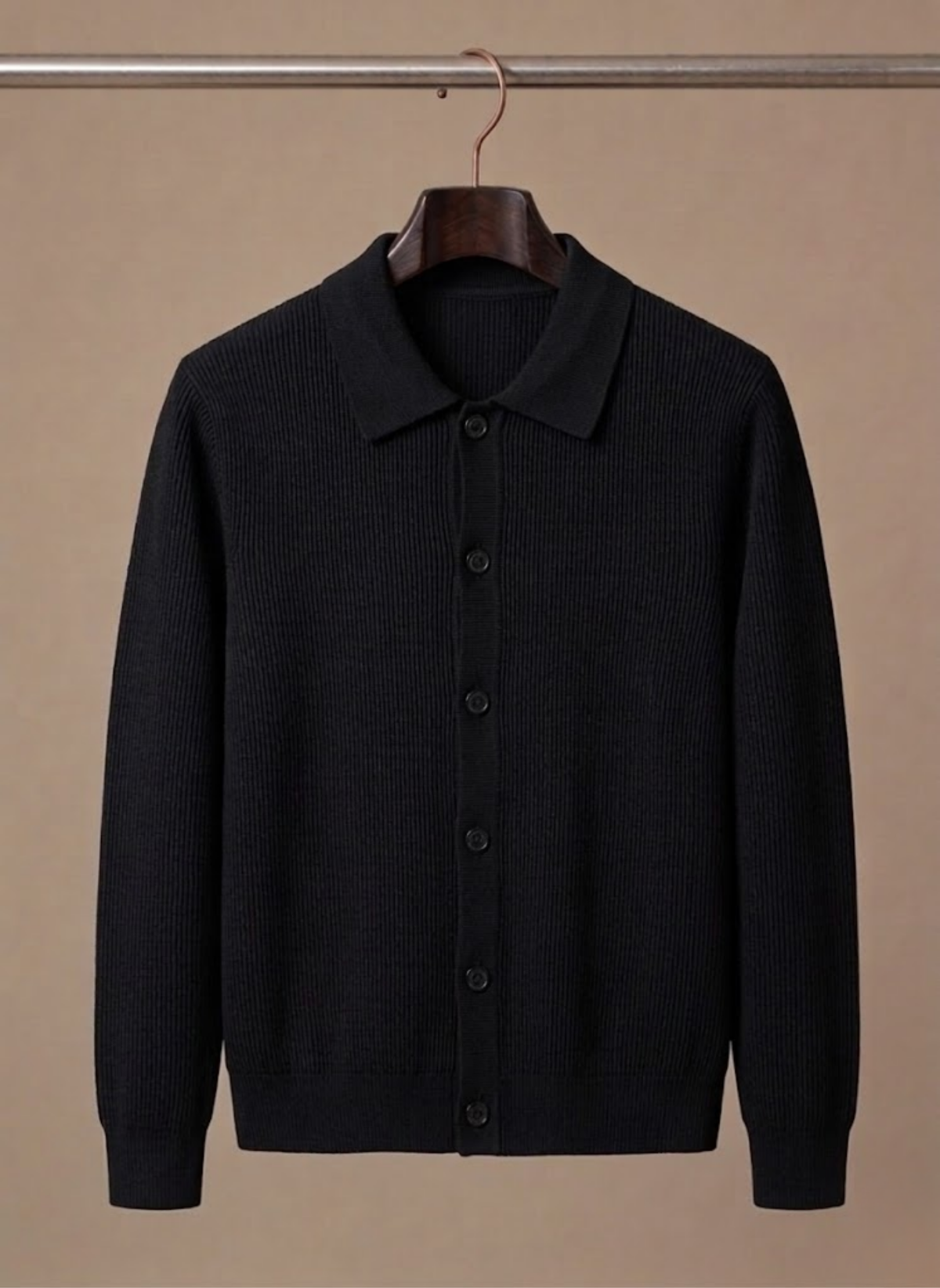 Cardigan da Uomo con Bottoni Taglio Rilassato — foto 4