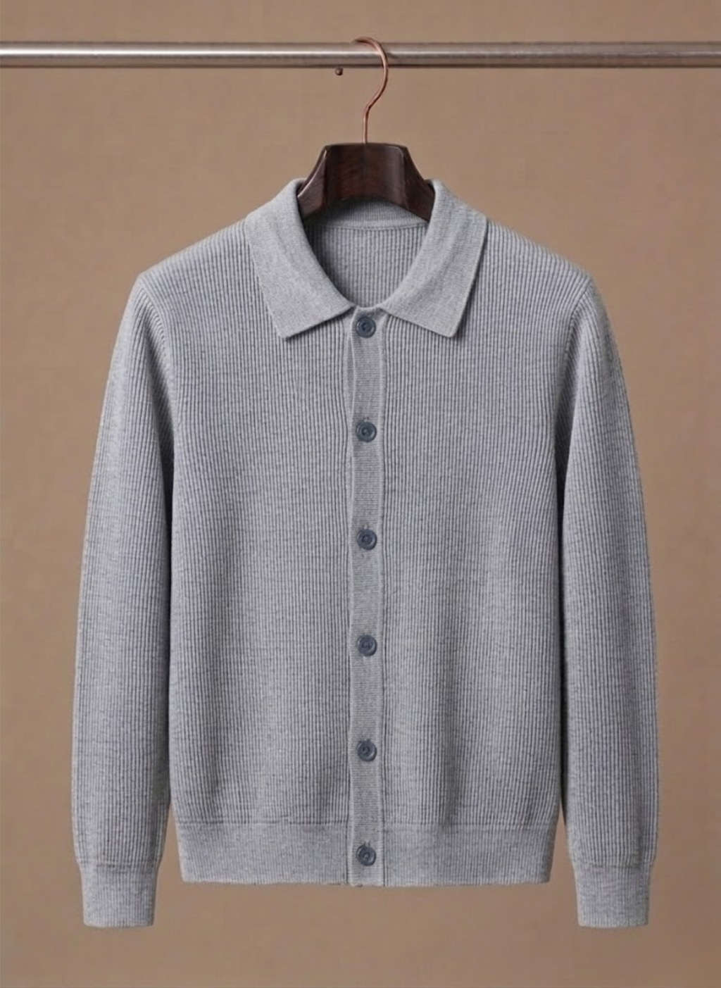 Cardigan da Uomo con Bottoni Taglio Rilassato — foto 8