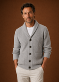 Cardigan da Uomo con Collo a Scialle in Maglia