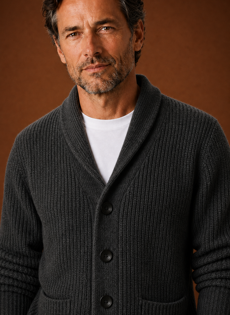 Cardigan da Uomo con Collo a Scialle in Maglia — foto 11