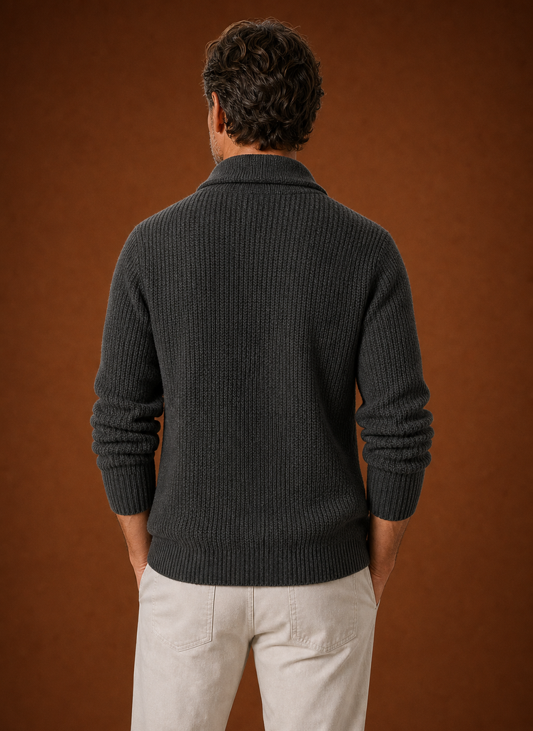 Cardigan da Uomo con Collo a Scialle in Maglia — foto 12