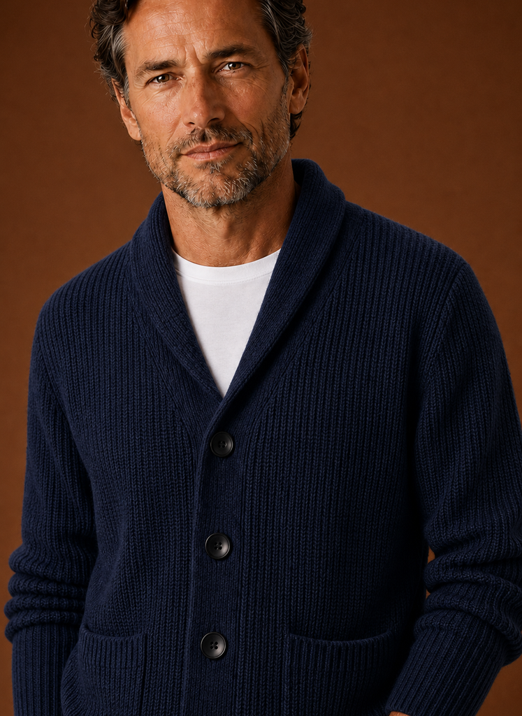 Cardigan da Uomo con Collo a Scialle in Maglia — foto 15
