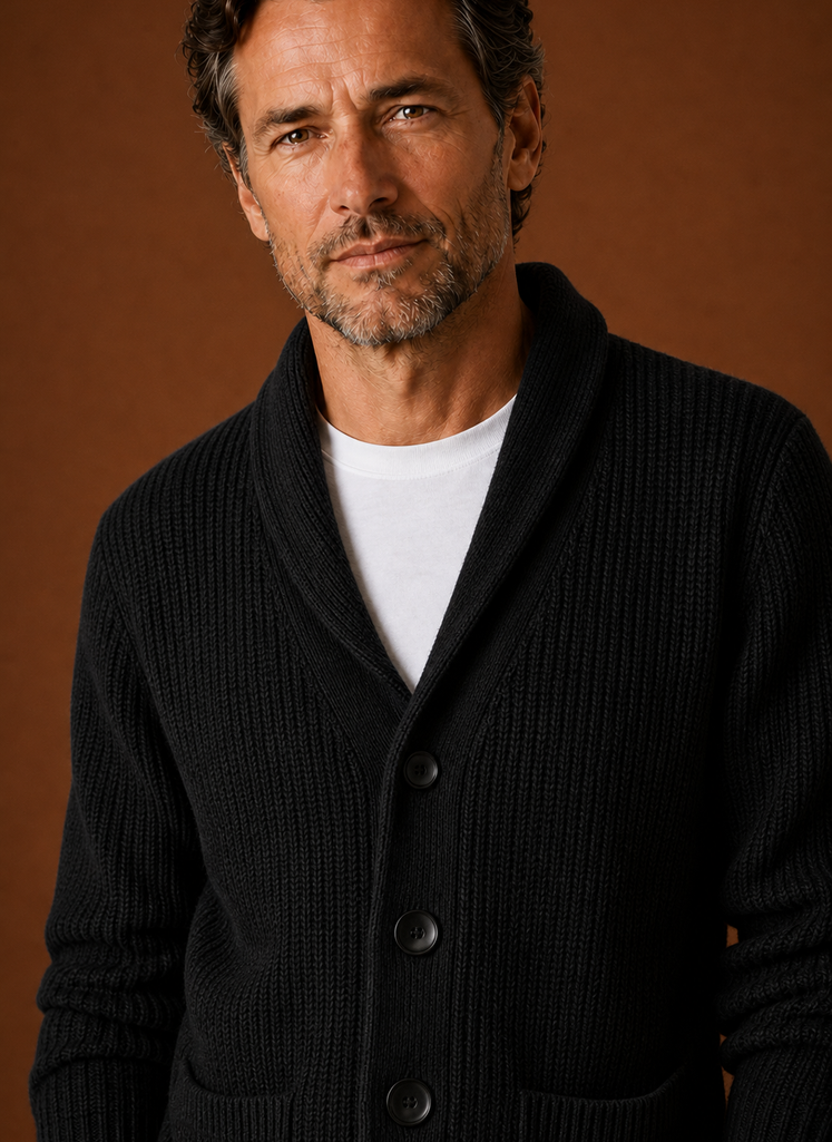 Cardigan da Uomo con Collo a Scialle in Maglia — foto 19