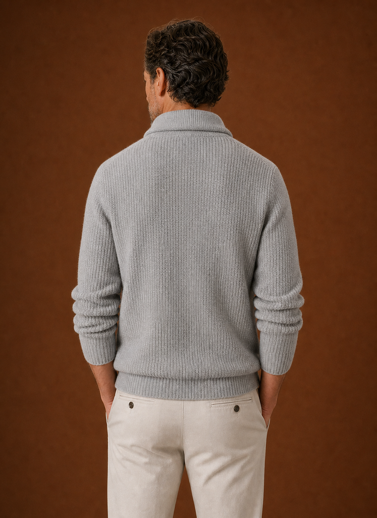 Cardigan da Uomo con Collo a Scialle in Maglia — foto 4
