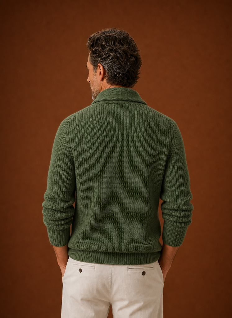 Cardigan da Uomo con Collo a Scialle in Maglia — foto 8