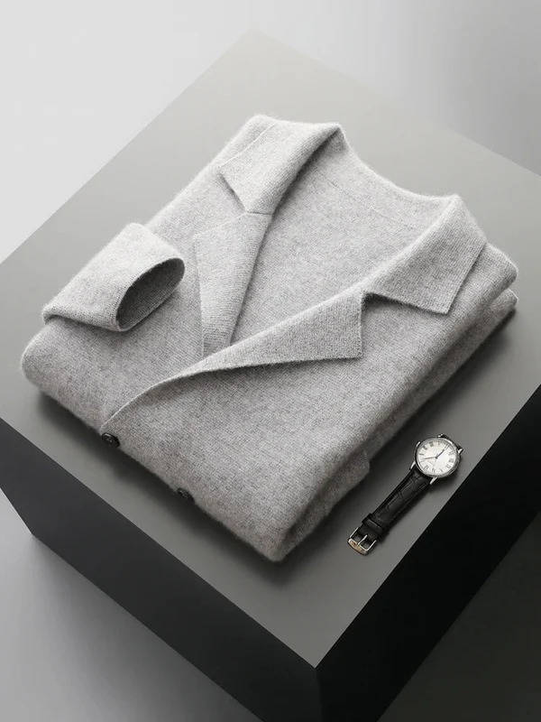 Cardigan da Uomo in Misto Cashmere con Bottoni — foto 13