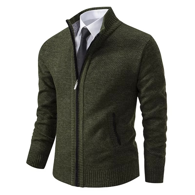 Cardigan da Uomo con Zip Foderato in Pile — foto 12