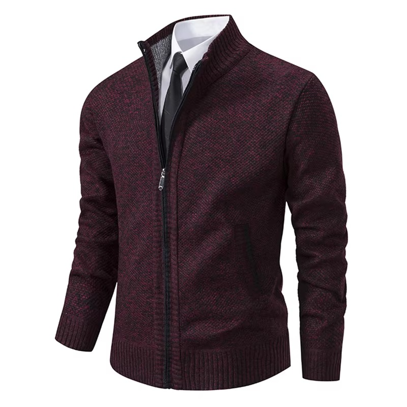 Cardigan da Uomo con Zip Foderato in Pile — foto 13