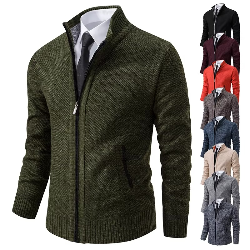 Cardigan da Uomo con Zip Foderato in Pile — foto 14