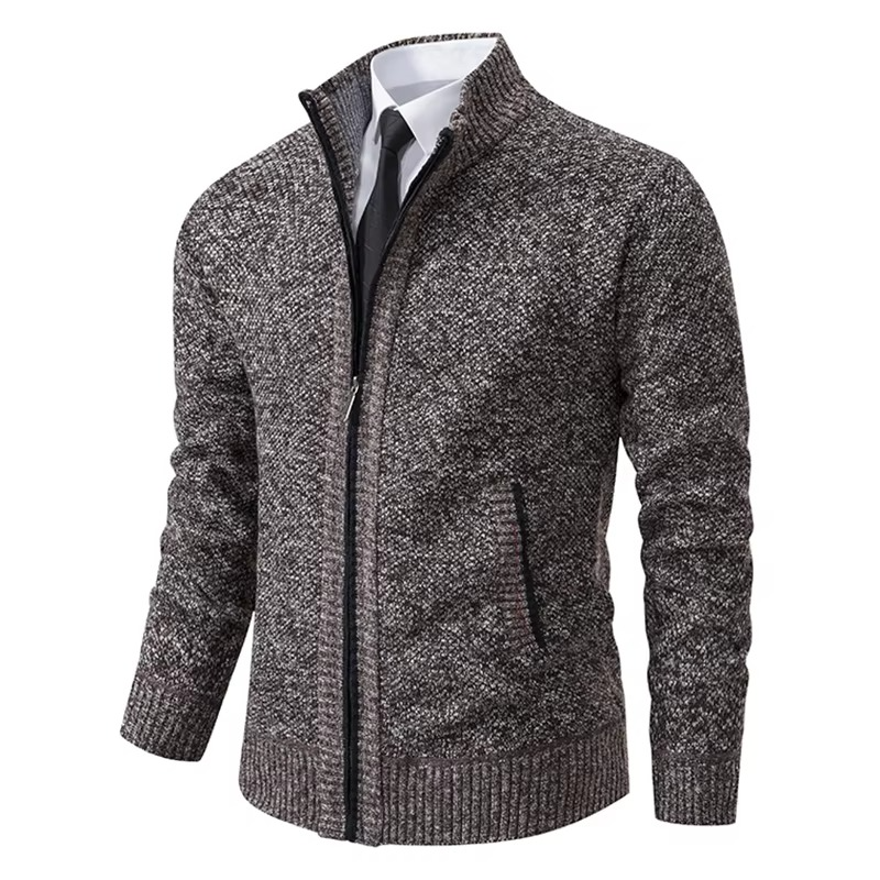 Cardigan da Uomo con Zip Foderato in Pile — foto 19
