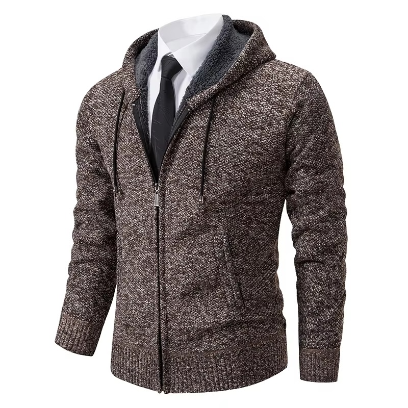 Cardigan da Uomo con Zip Foderato in Pile — foto 3