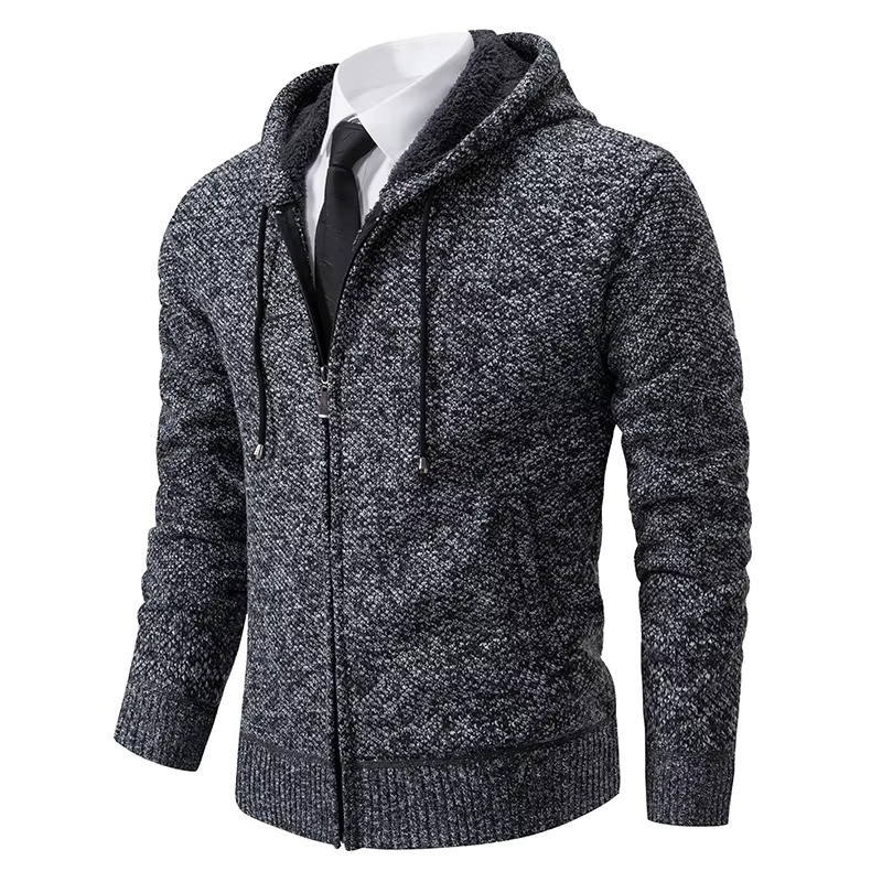 Cardigan da Uomo con Zip Foderato in Pile — foto 4