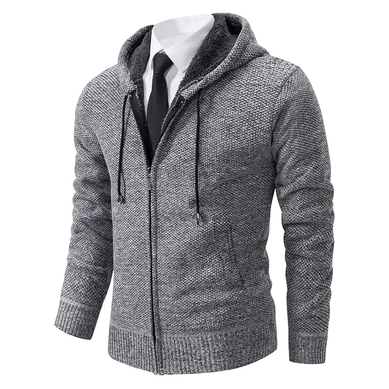 Cardigan da Uomo con Zip Foderato in Pile — foto 5