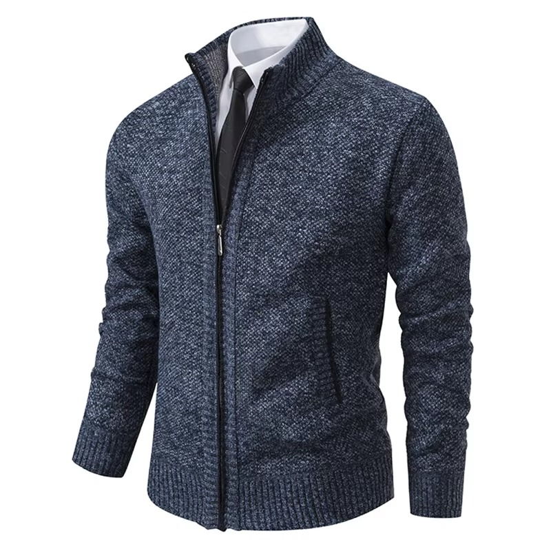 Cardigan da Uomo con Zip Foderato in Pile — foto 7