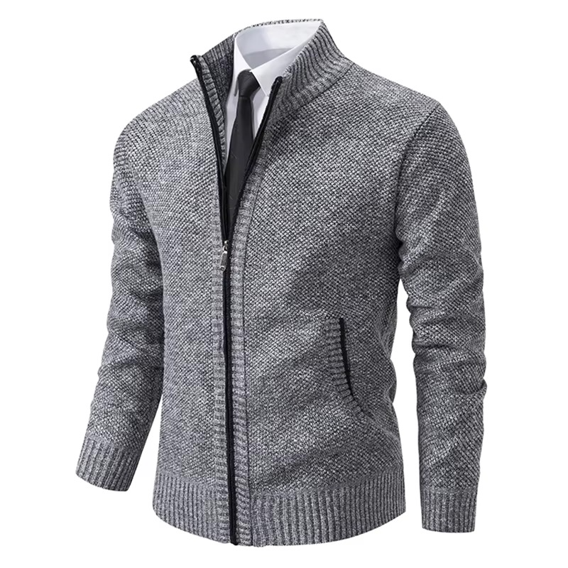 Cardigan da Uomo con Zip Foderato in Pile — foto 8