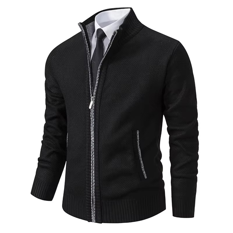 Cardigan da Uomo con Zip Foderato in Pile — foto 9