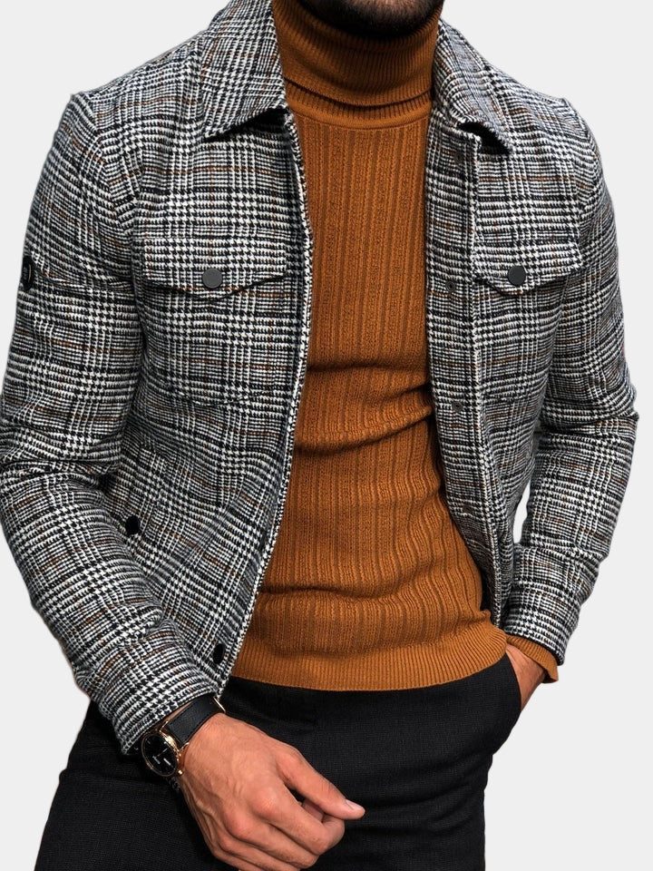 Overshirt a Quadri da Uomo con Colletto — foto 3