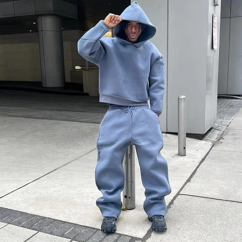 Completo Felpa e Pantaloni da Uomo Oversize in Pile — foto 10
