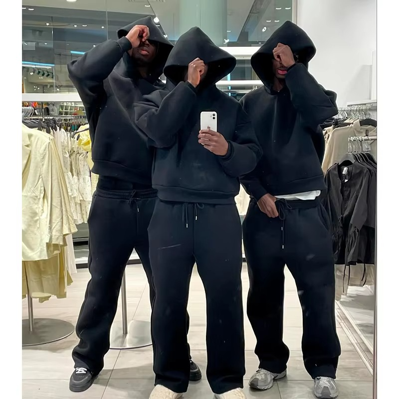 Completo Felpa e Pantaloni da Uomo Oversize in Pile — foto 13