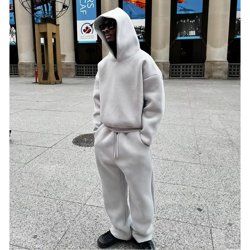 Completo Felpa e Pantaloni da Uomo Oversize in Pile — foto 14