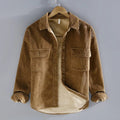 Overshirt in Velluto a Coste da Uomo Ampia