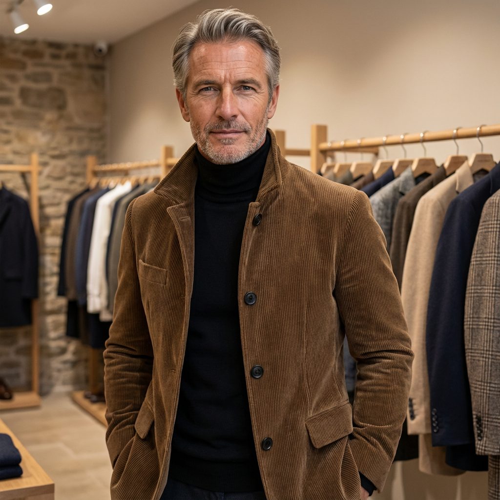 Blazer in Velluto a Coste da Uomo con Bottoni — foto 3