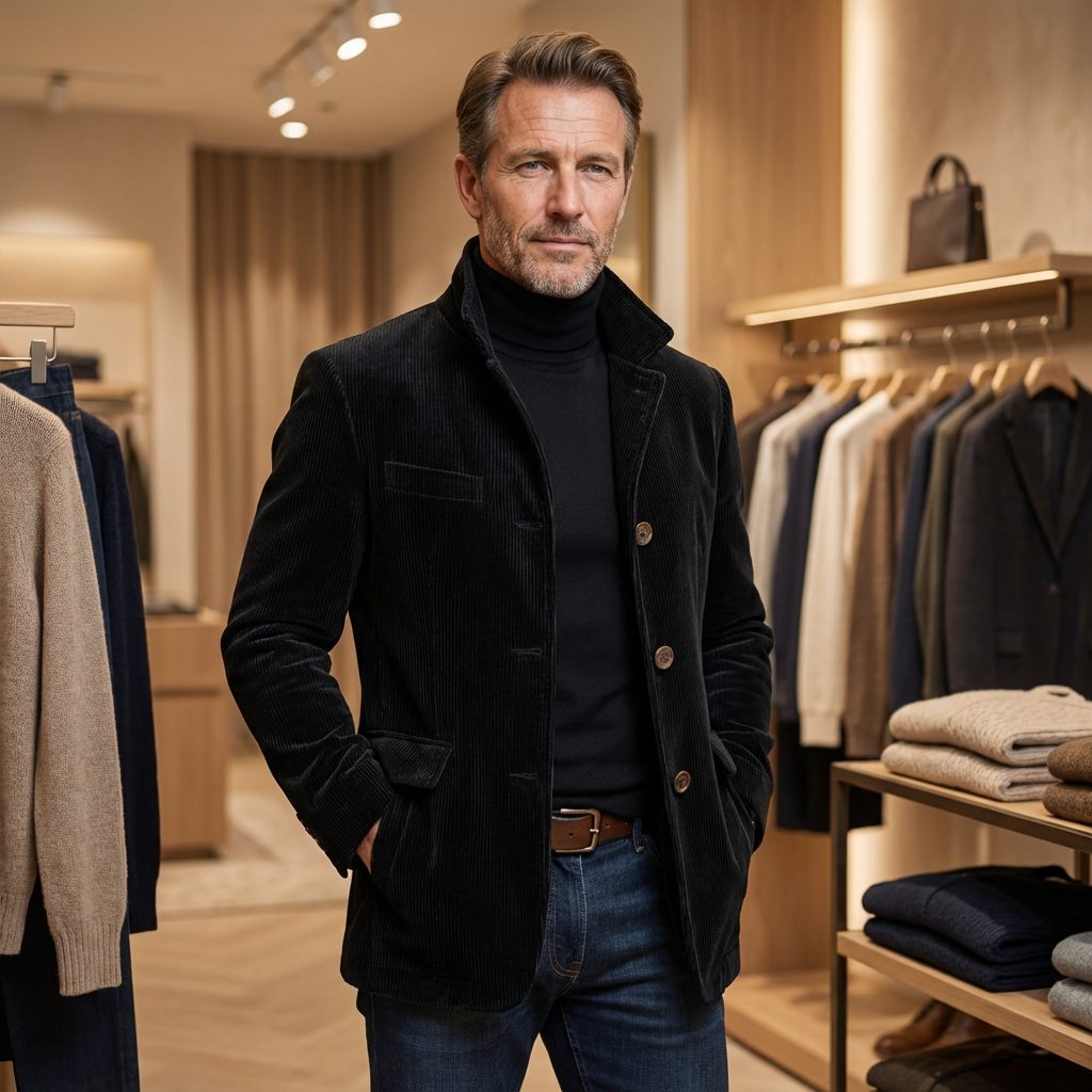 Blazer in Velluto a Coste da Uomo con Bottoni — foto 4