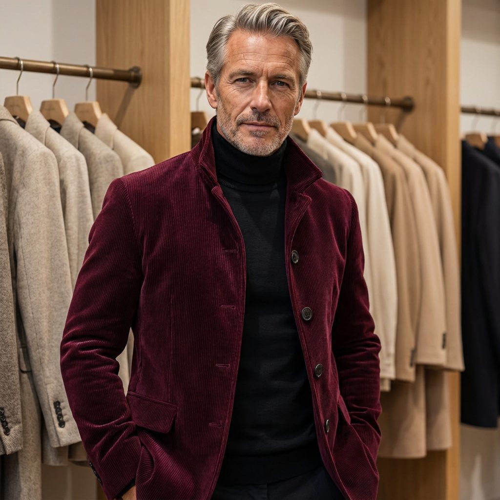 Blazer in Velluto a Coste da Uomo con Bottoni — foto 5