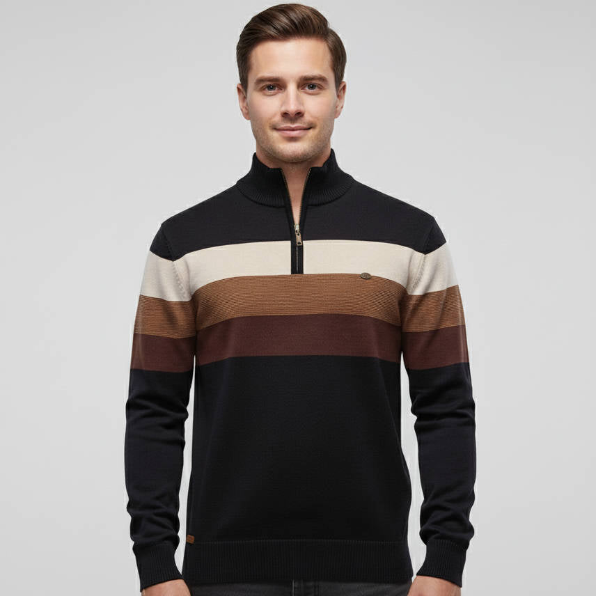 Dolcevita con Zip da Uomo in Cotone Elasticizzato — foto 13