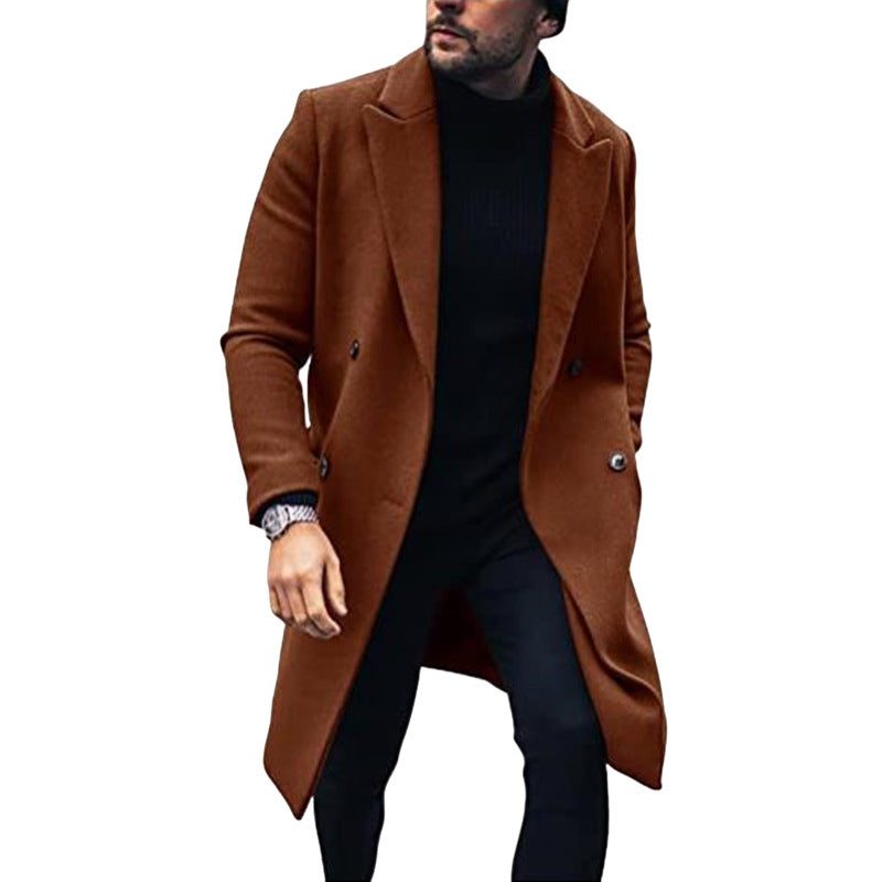 Cappotto Lungo Doppiopetto da Uomo Sotto Ginocchio