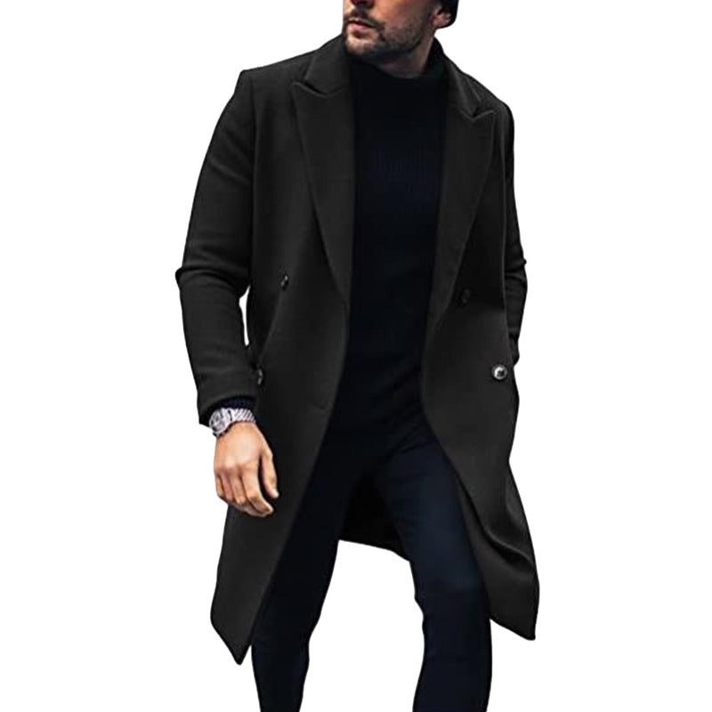 Cappotto Lungo Doppiopetto da Uomo Sotto Ginocchio — foto 2