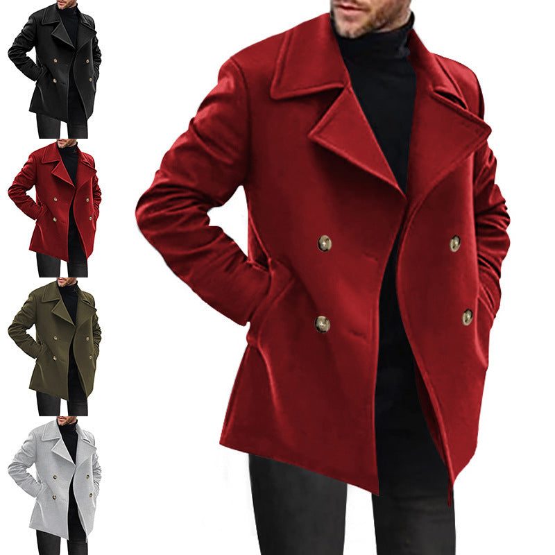 Cappotto Doppiopetto da Uomo in Lana Fino a Metà Coscia — foto 3