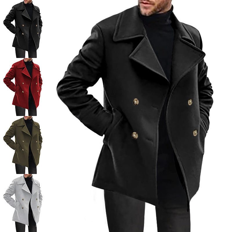 Cappotto Doppiopetto da Uomo in Lana Fino a Metà Coscia — foto 4