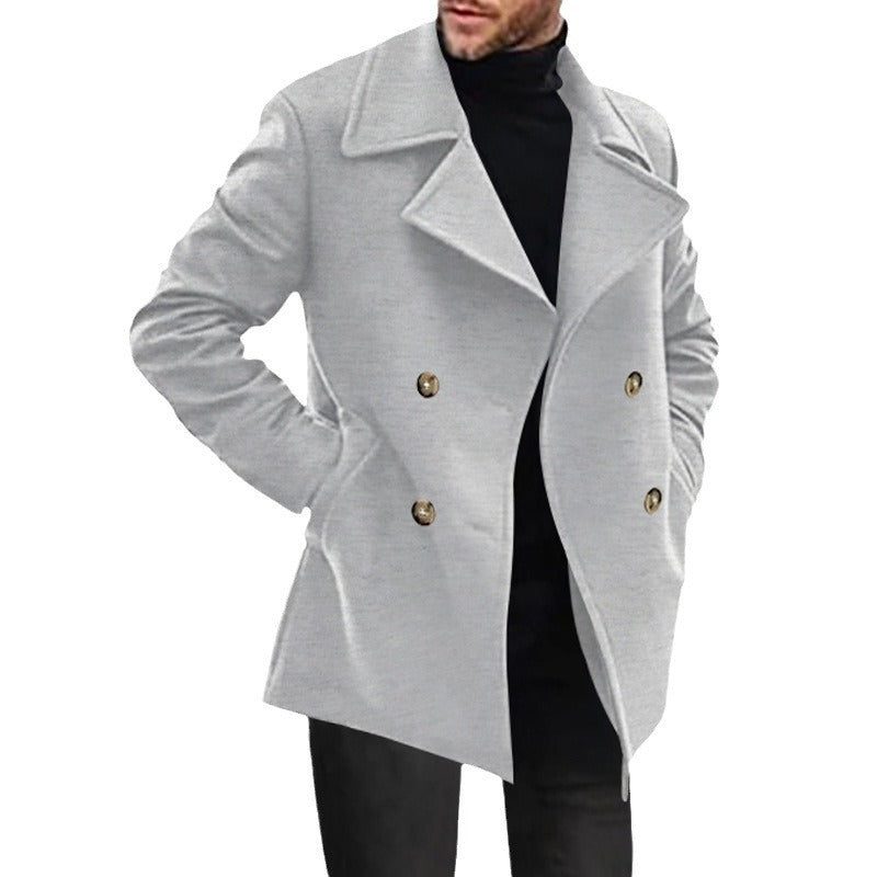 Cappotto Doppiopetto da Uomo in Lana Fino a Metà Coscia — foto 5