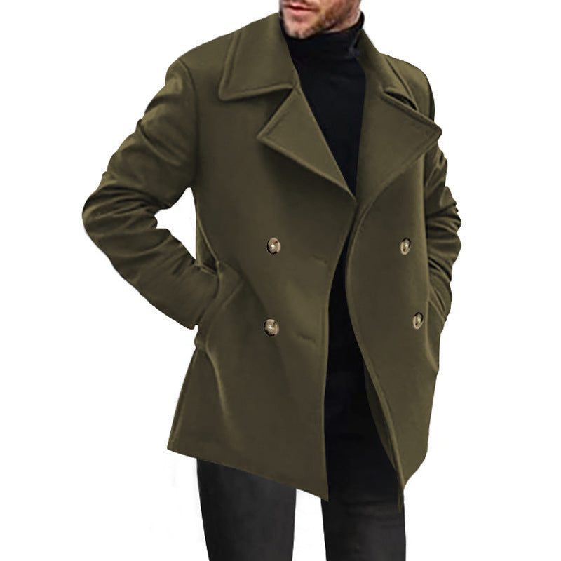 Cappotto Doppiopetto da Uomo in Lana Fino a Metà Coscia — foto 8