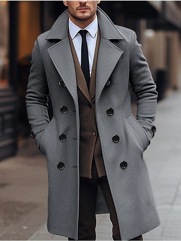 Cappotto Invernale Doppiopetto da Uomo in Lana — foto 3
