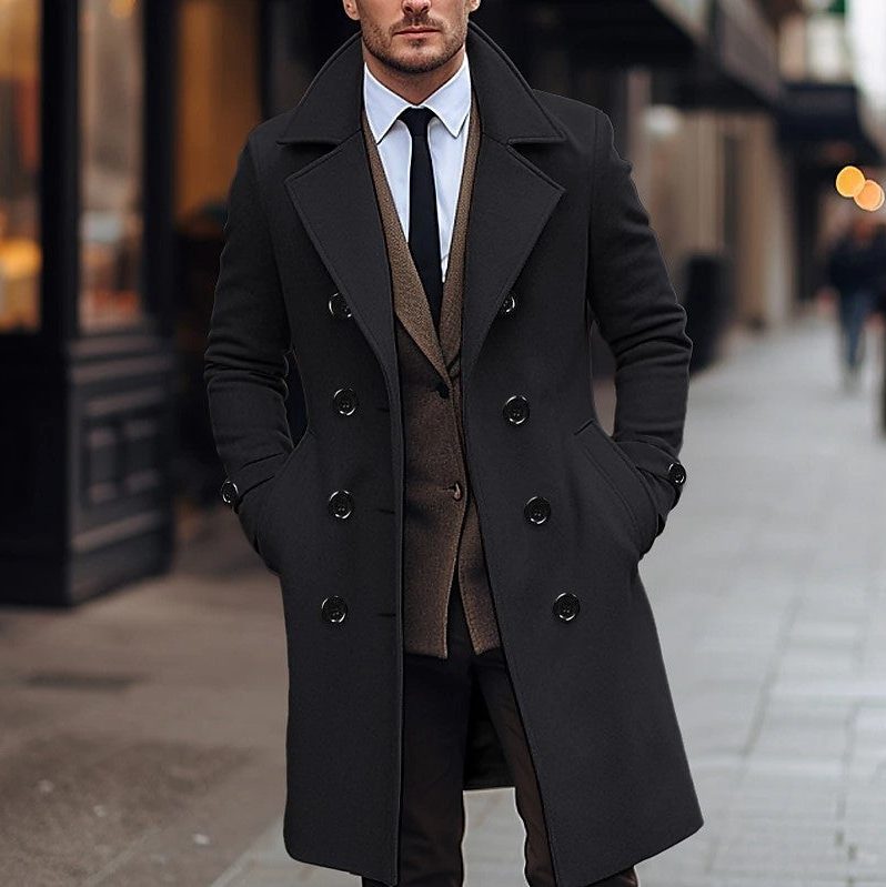 Cappotto Invernale Doppiopetto da Uomo in Lana — foto 6