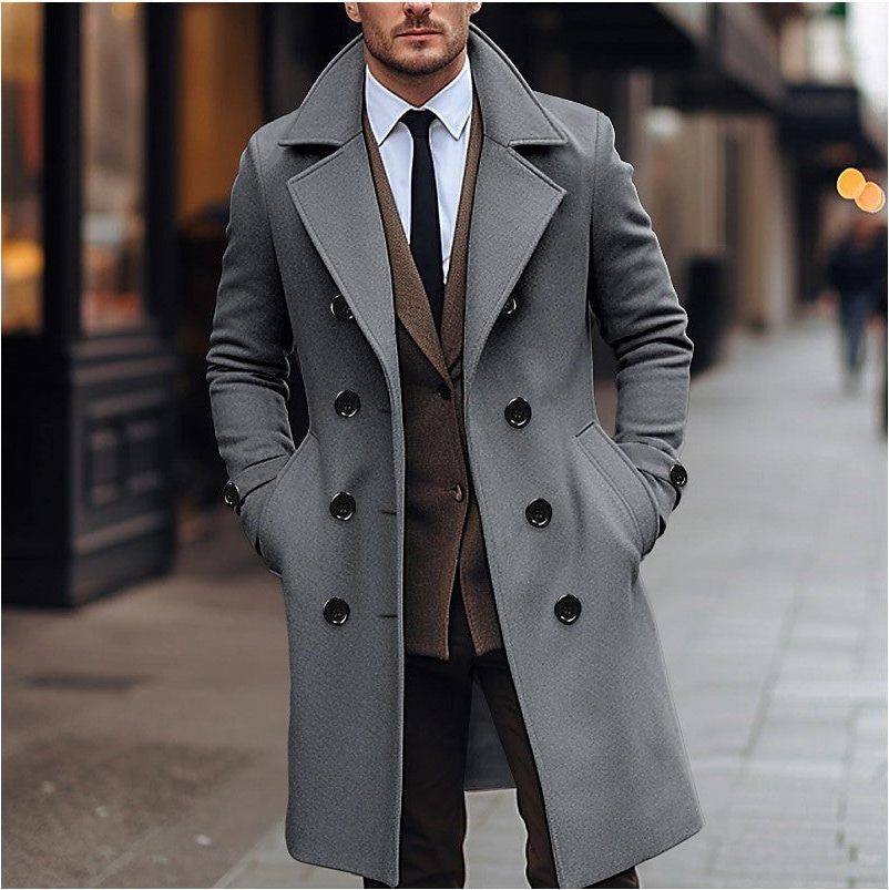 Cappotto Invernale Doppiopetto da Uomo in Lana — foto 7