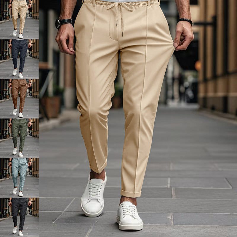 Pantaloni Chino Gamba Dritta da Uomo con Coulisse