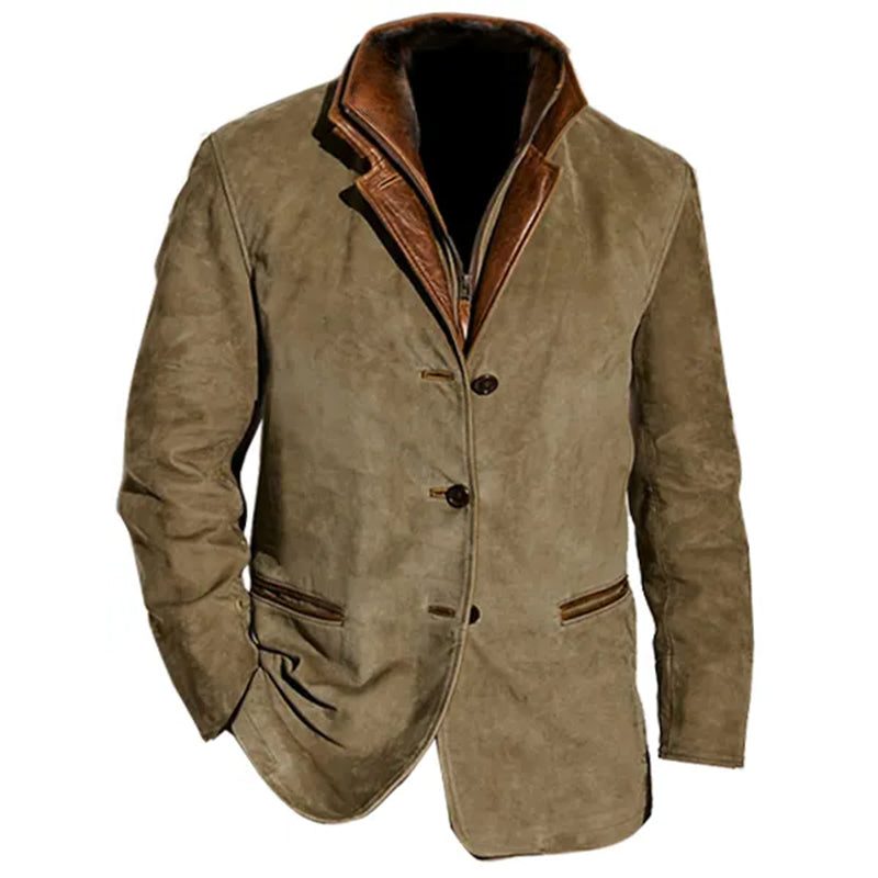 Blazer da Uomo Collo a Revers a Contrasto — foto 2