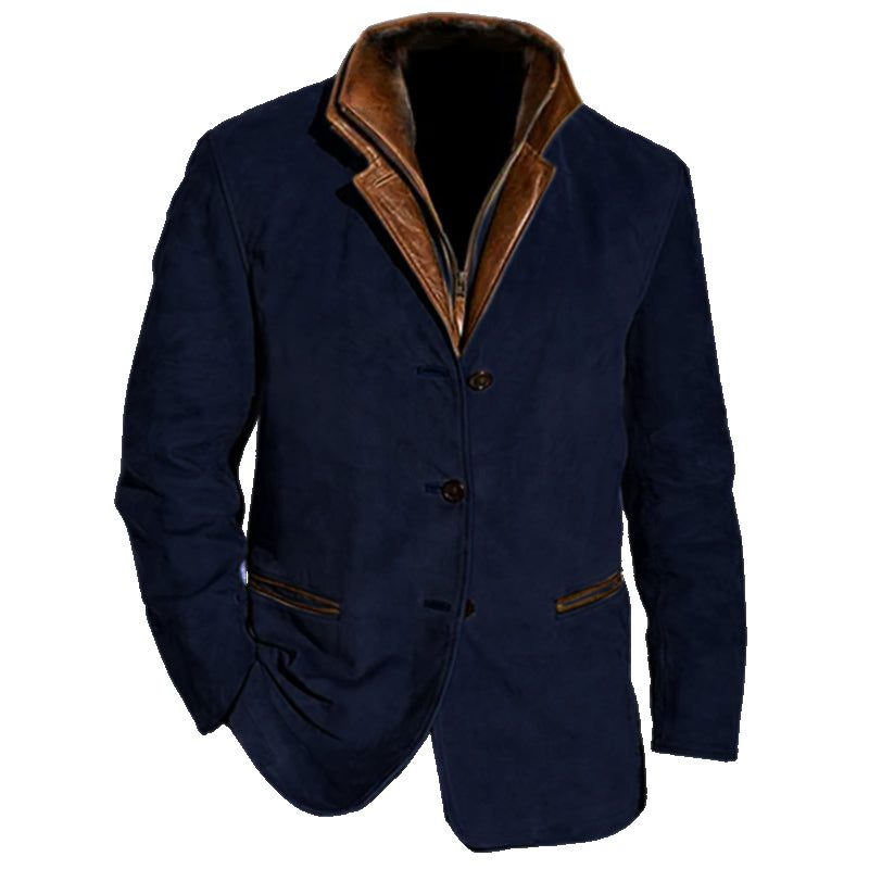 Blazer da Uomo Collo a Revers a Contrasto — foto 5