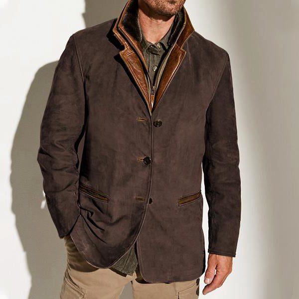 Blazer da Uomo Collo a Revers a Contrasto — foto 6