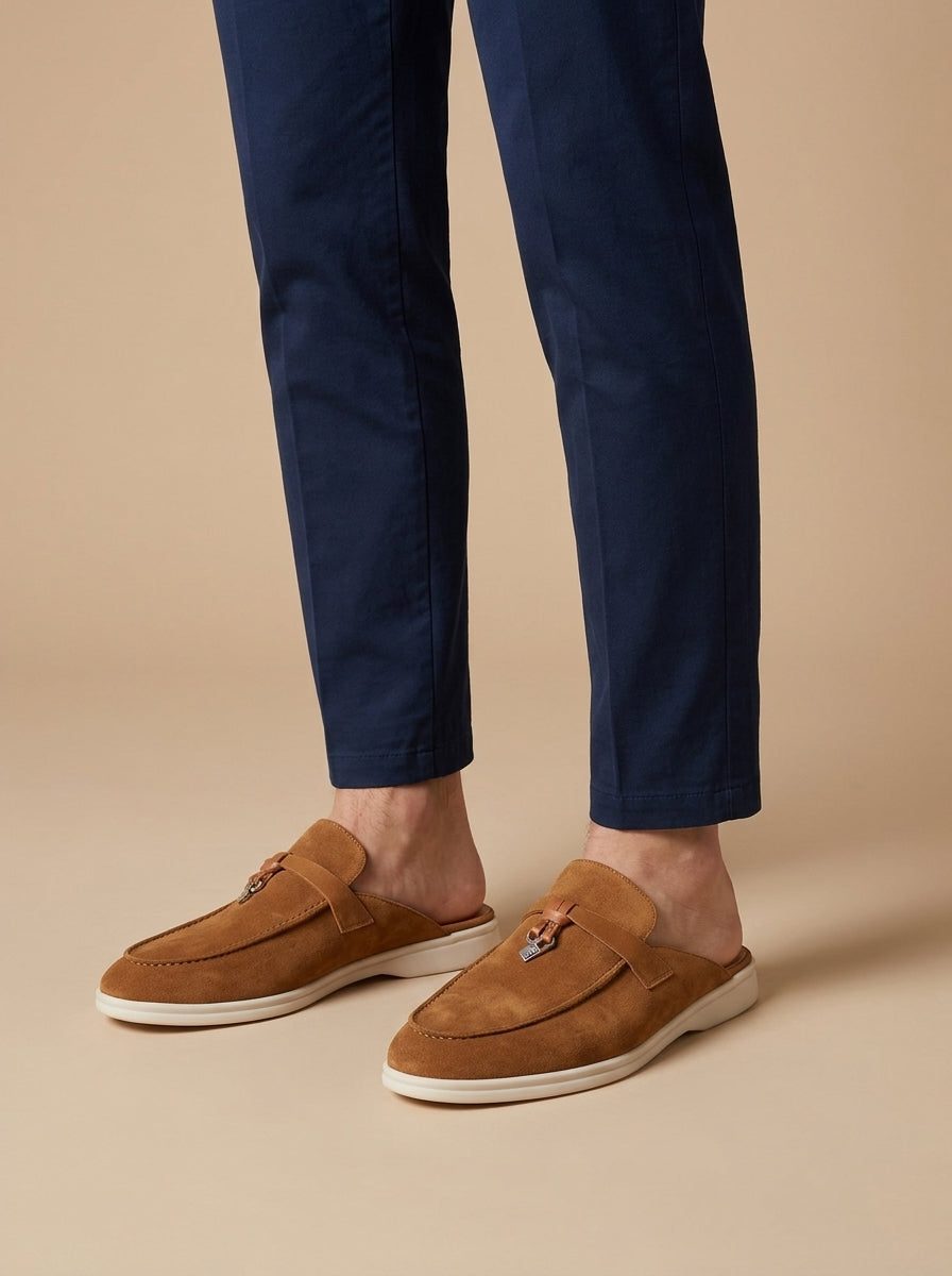 Mule da Uomo in Scamosciato Senza Retro